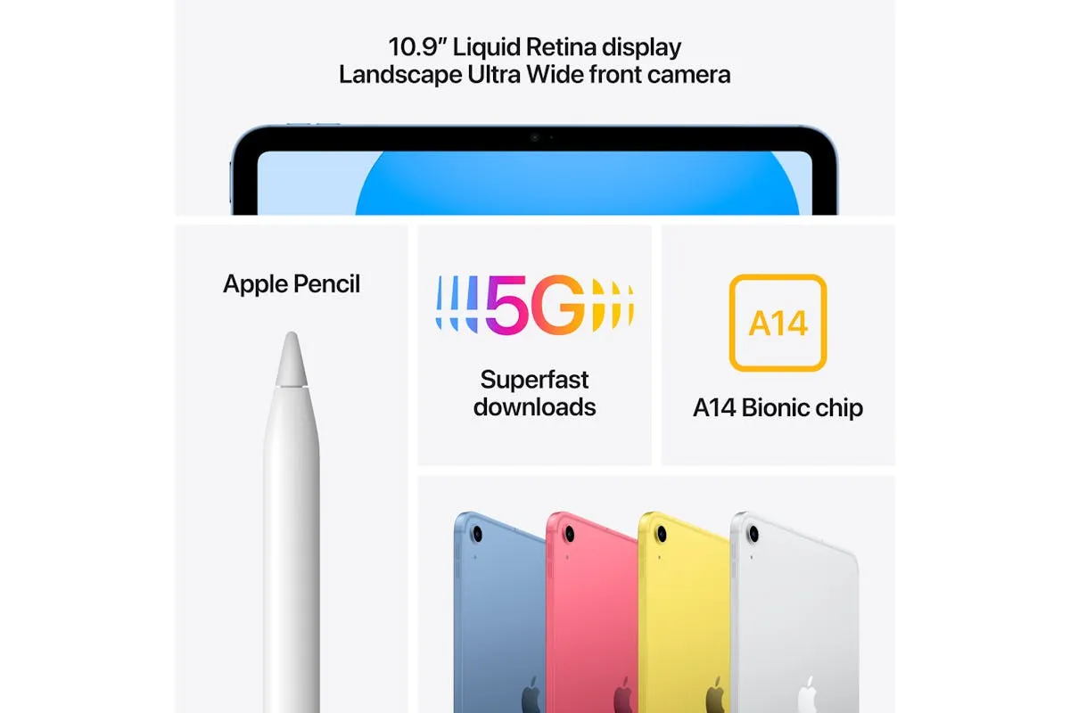 10.9" iPad Wi-Fi & Cellular 10th Gen | 64GB | Silver (2022)