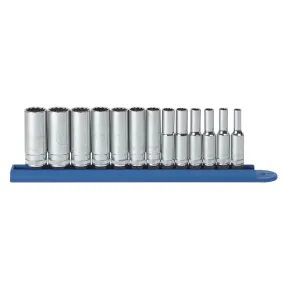 13 Piece 1/4" Drive 12 Point Deep Metric Socket Set