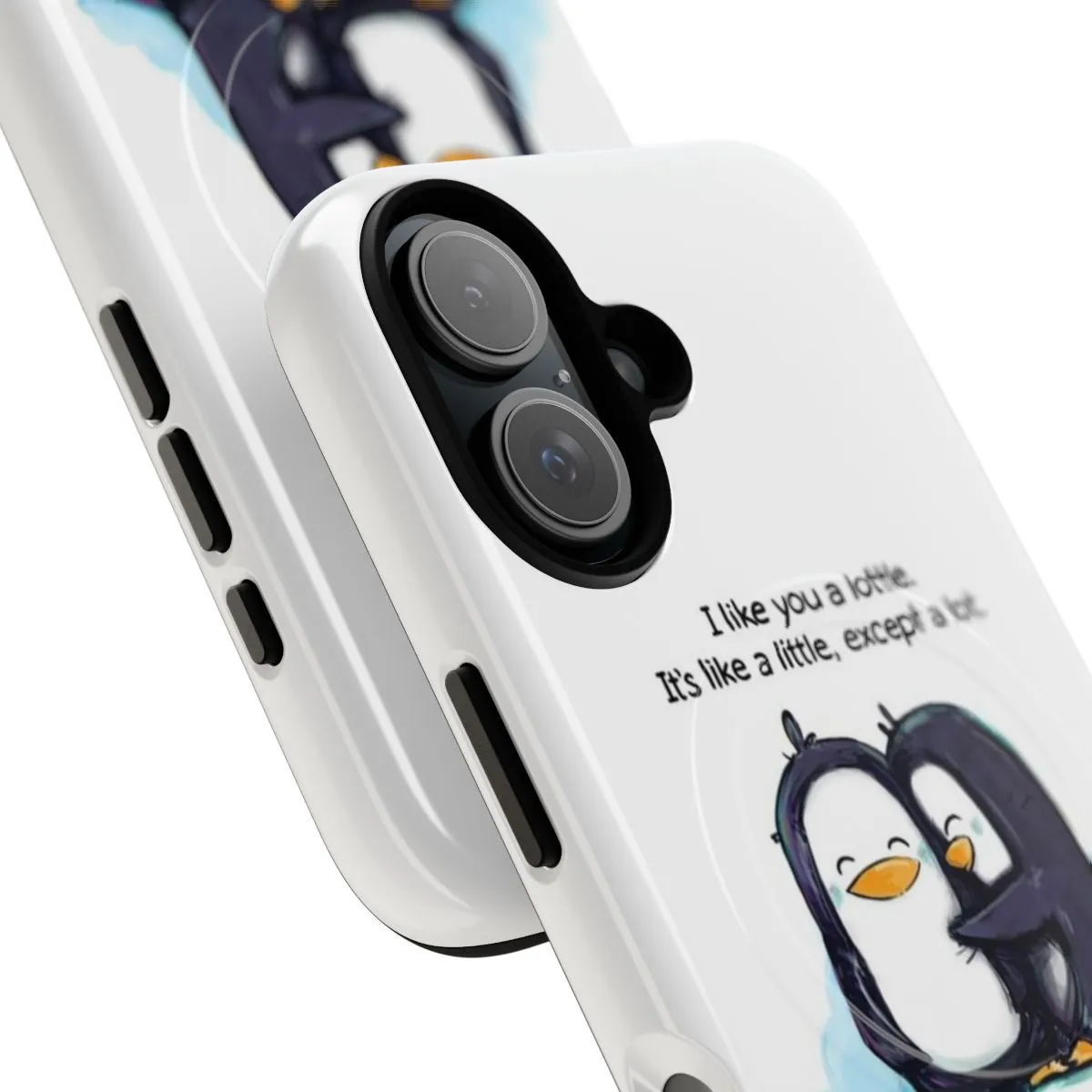 Adorable Penguin Hugging Phone Case for Best Friends