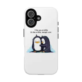 Adorable Penguin Hugging Phone Case for Best Friends