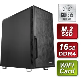 Antec PC System i5-10400 Six Core 2.9GHz 16GB 1TB SSD Wi-Fi W10