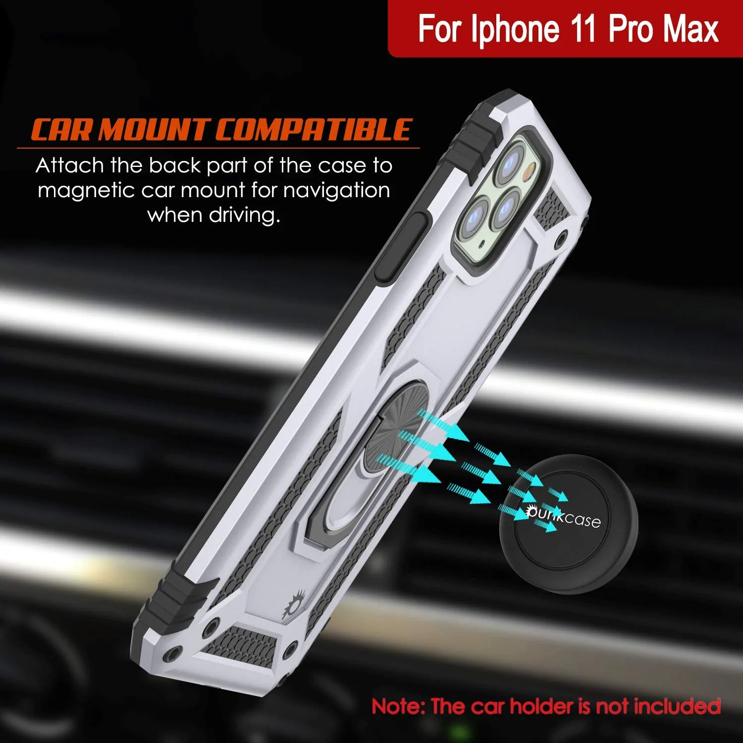 Apple iPhone 11 Pro Max Punkcase ArmorShield Military Style Case Silver