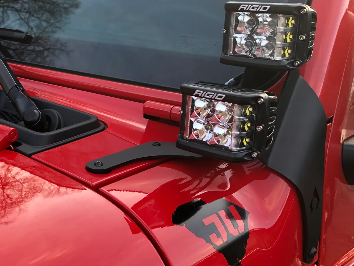 ARTEC Dual LED Cube Light Brackets for 18-up Jeep Wrangler JL & JL Unlimited (Non 4xE)