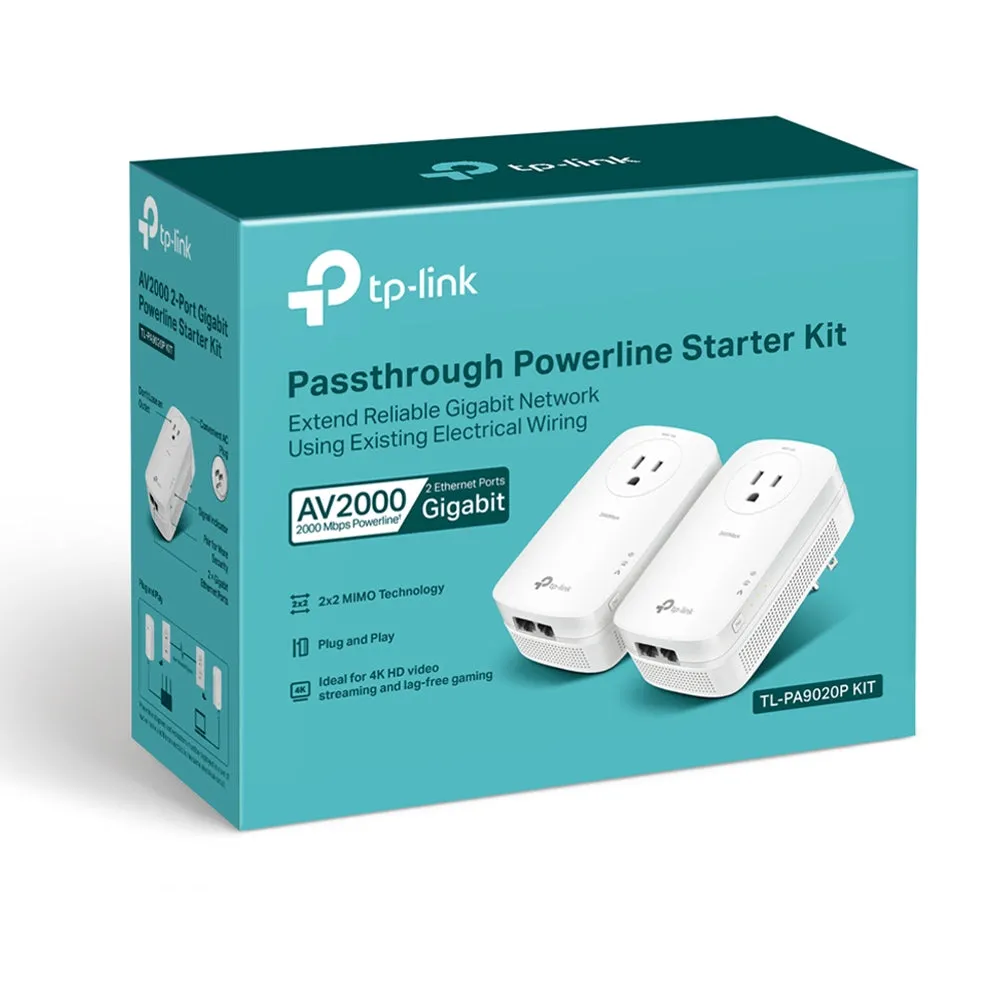 AV2000 2-Port Gigabit Passthrough Powerline Starter Kit