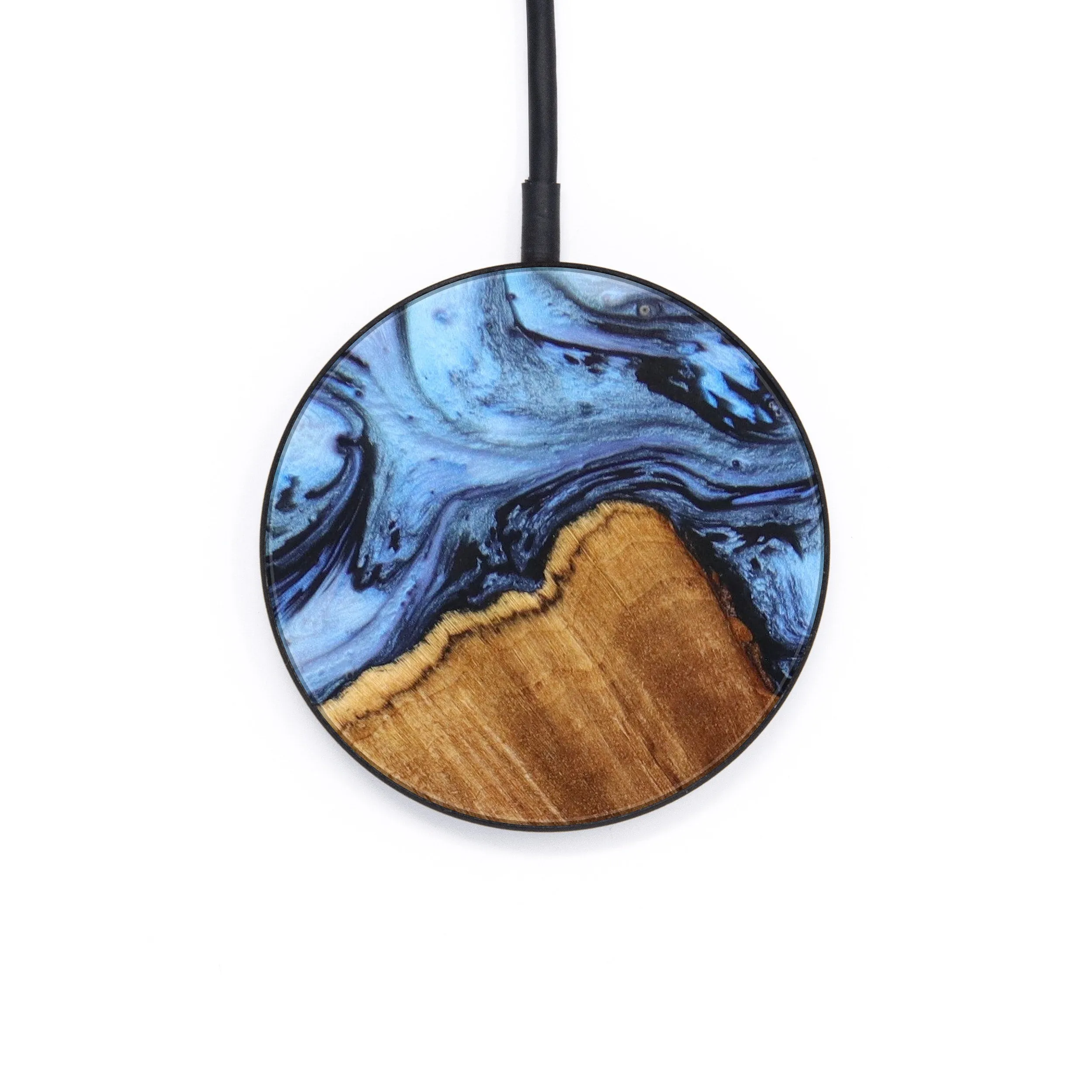 Circle Wood Resin Wireless Charger - Adonis (Blue, 640112)