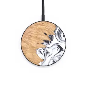 Circle Wood Resin Wireless Charger - Aliyah (Black & White, 671381)