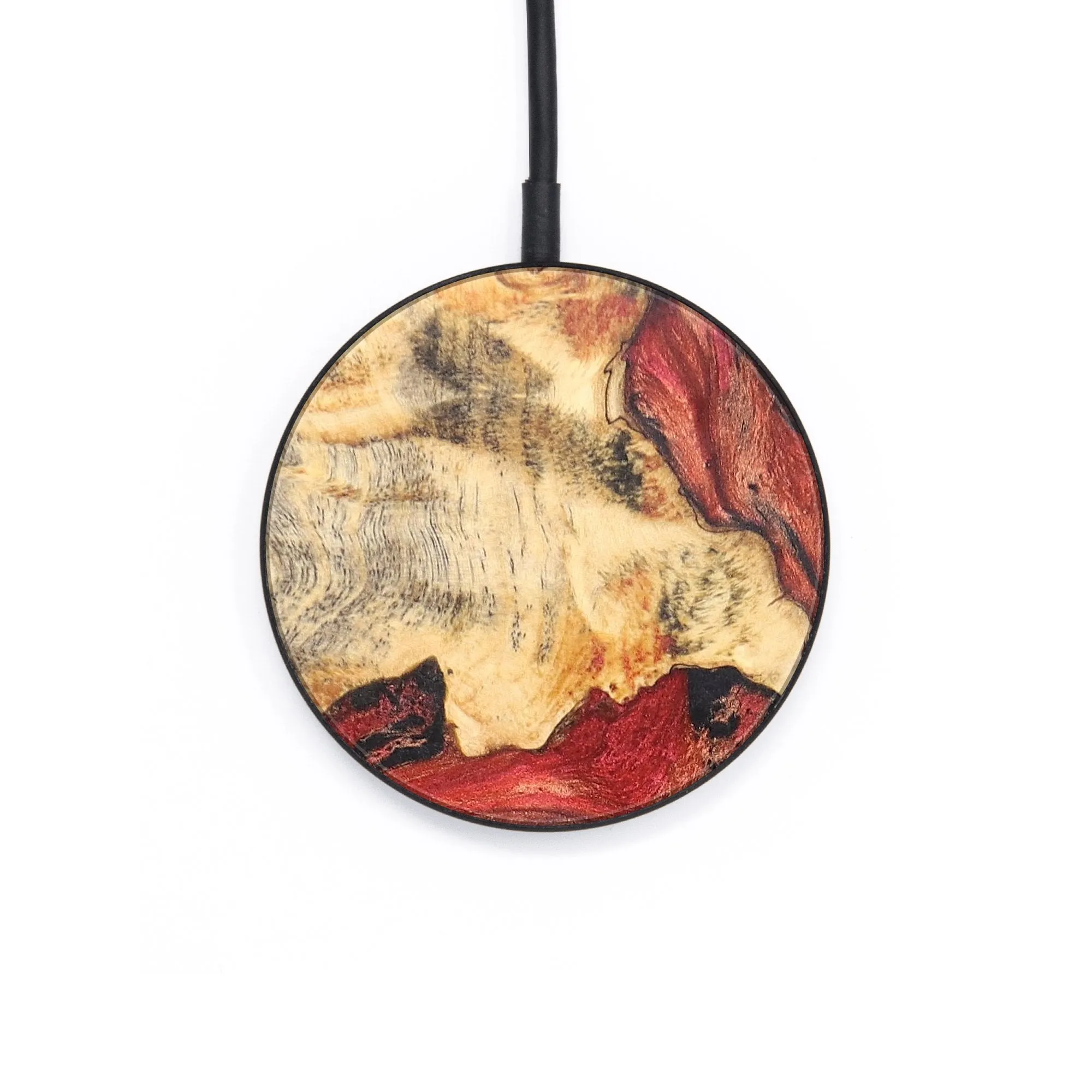 Circle Wood Resin Wireless Charger - Brynlee (Red, 671743)