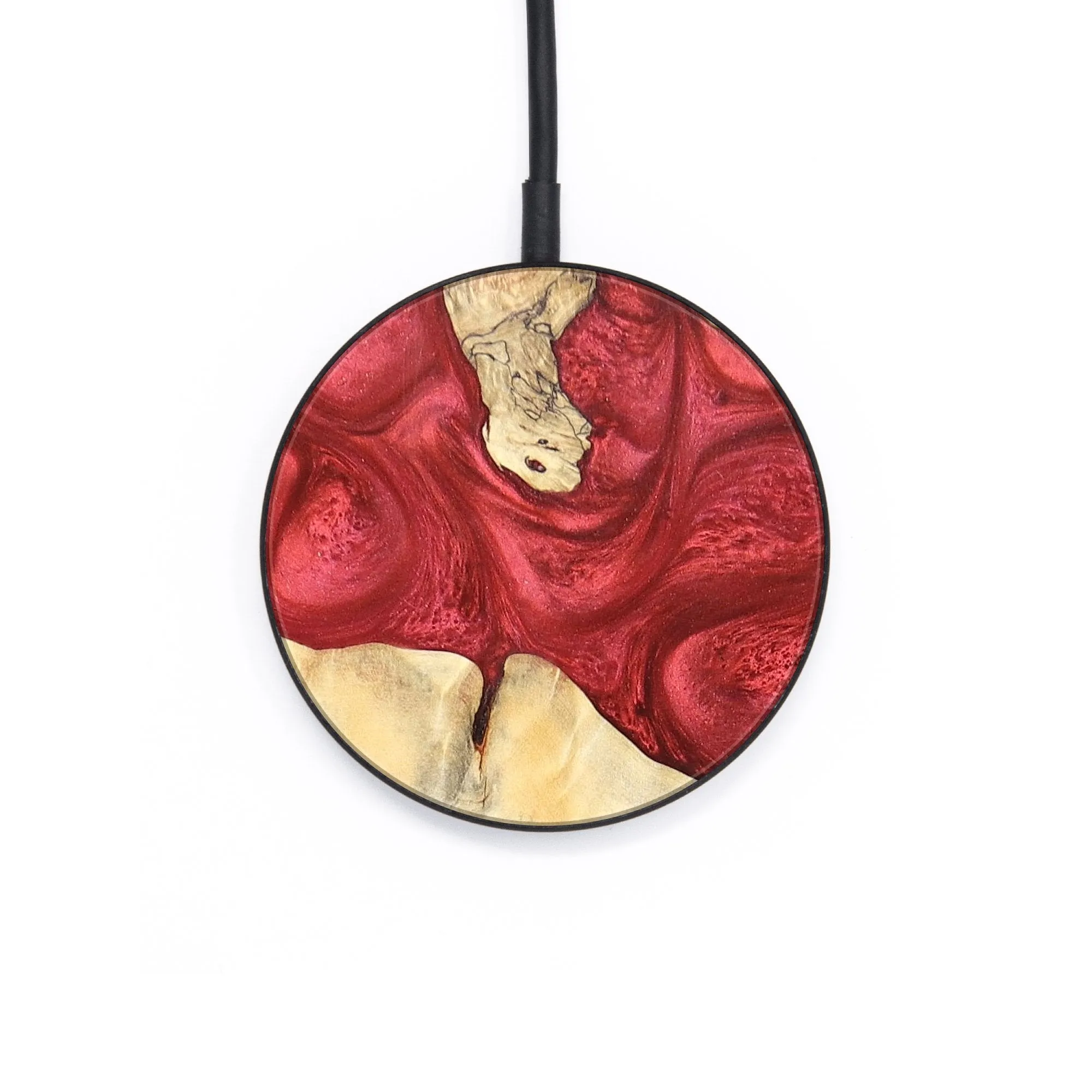 Circle Wood Resin Wireless Charger - Colleen (Red, 671747)