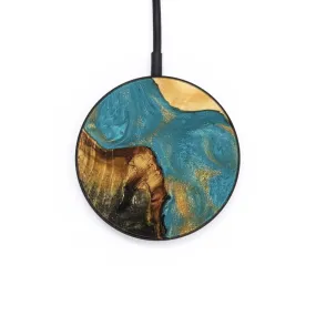 Circle Wood Wireless Charger - Floria (Teal & Gold, 735869)