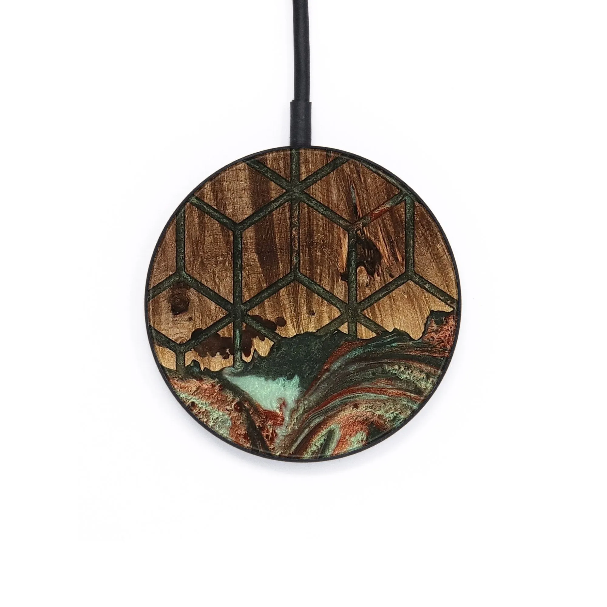 Circle Wood Wireless Charger - Lacee (Pattern, 736232)