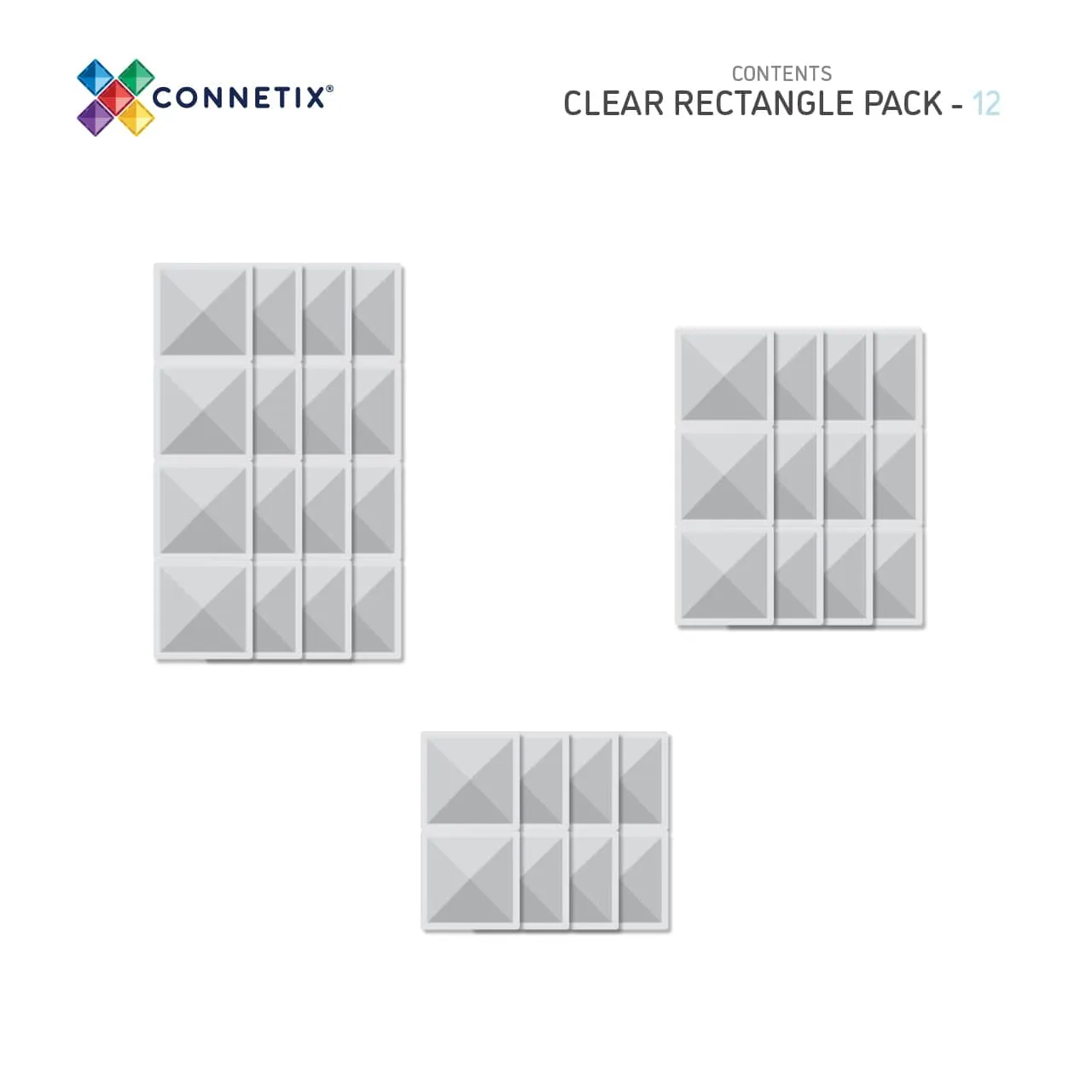 Connetix clear rectangle pack 12 piece