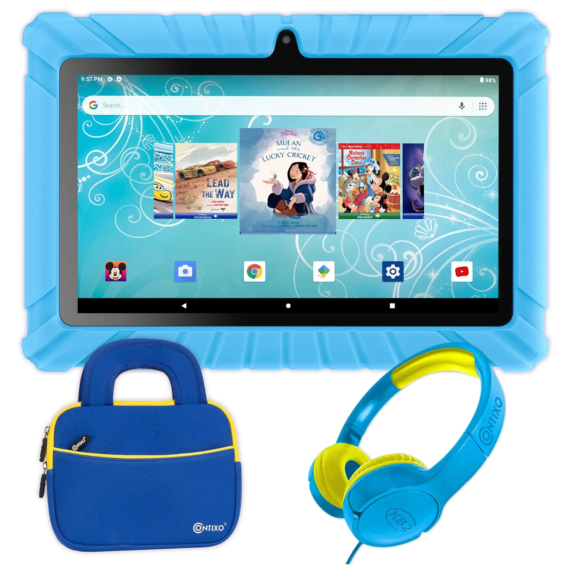 Contixo V8-2 7" Kids Tablet, Headphones, & Tablet Bag Bundle by Contixo