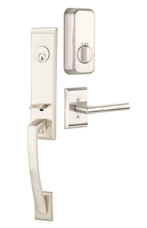 Emtek Single Cylinder Apollo Handleset EMPowered Motorized Smart Lock Upgrade With Select T-Bar Tribeca Lever