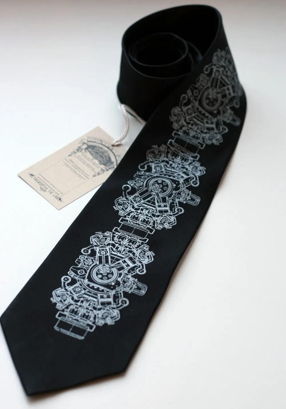 Engine Rosette Silk Necktie