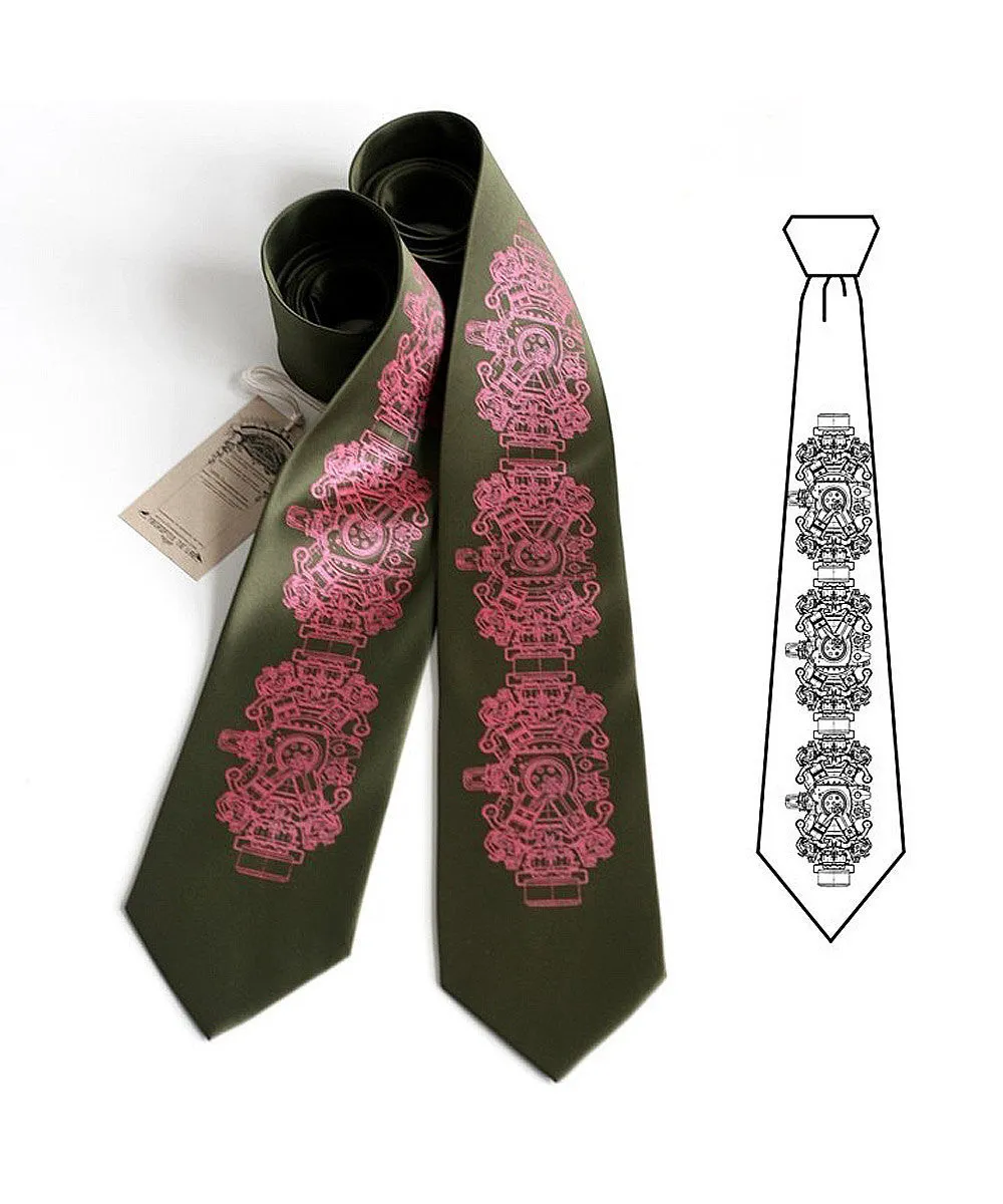 Engine Rosette Silk Necktie