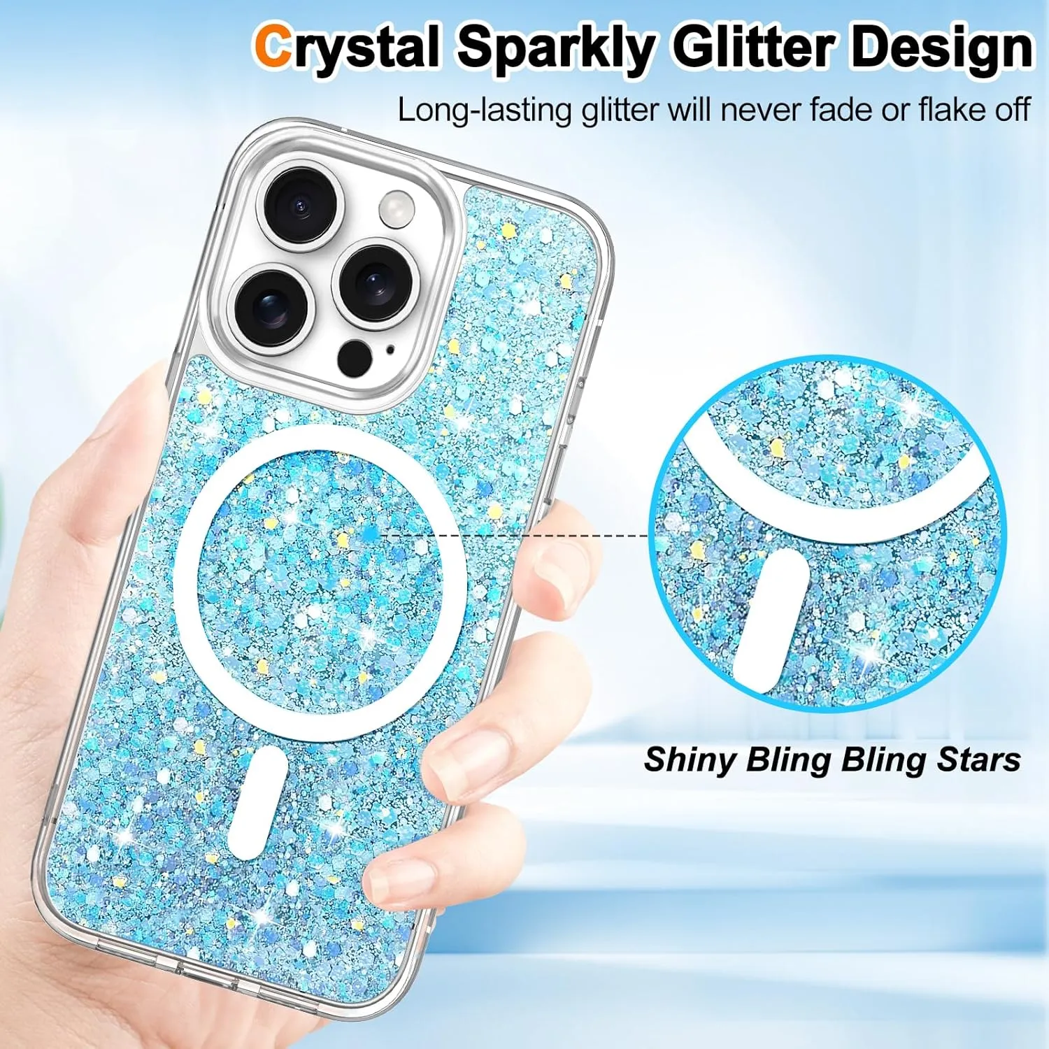 Entronix Apple iPhone 16 [Magnetic-Compatible] Case - Glitter Sparkle,