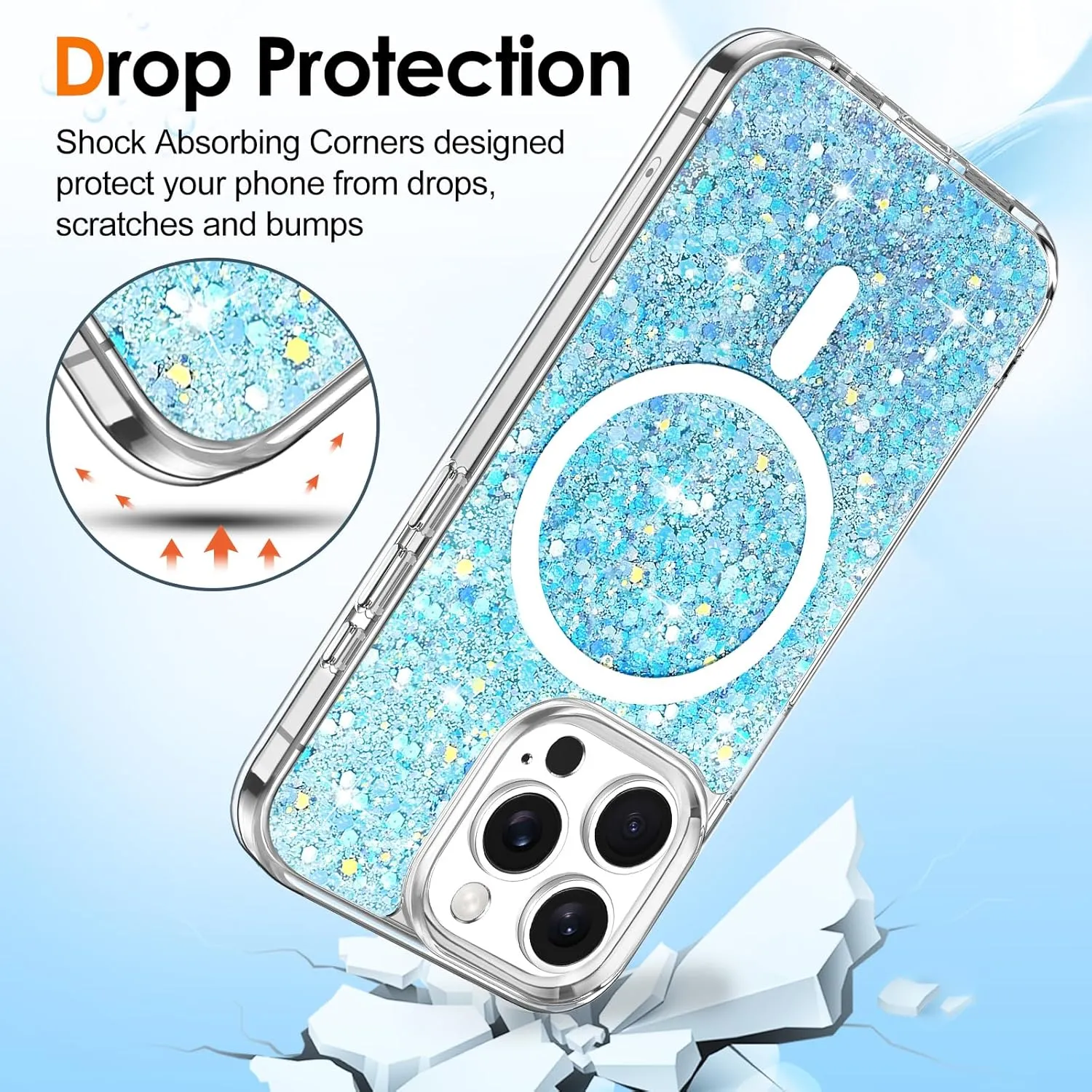 Entronix Apple iPhone 16 [Magnetic-Compatible] Case - Glitter Sparkle,