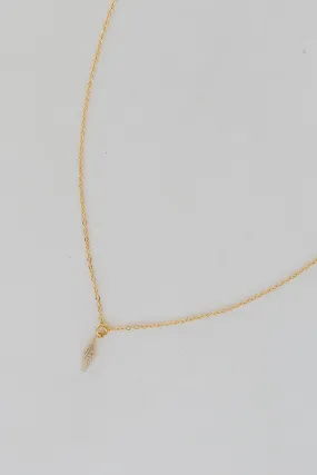 FINAL SALE - Jasmine Gold Rhinestone Lightning Bolt Charm Necklace