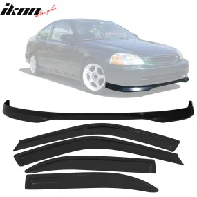 Fits Honda Civic 96-98 T-R PP Front Bumper Lip   Sun Window Visor