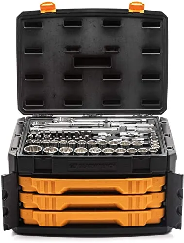 GEARWRENCH 243-Piece 12 Point Mechanics Tool Set in 3 Drawer Storage Box