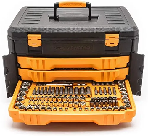 GEARWRENCH 243-Piece 12 Point Mechanics Tool Set in 3 Drawer Storage Box