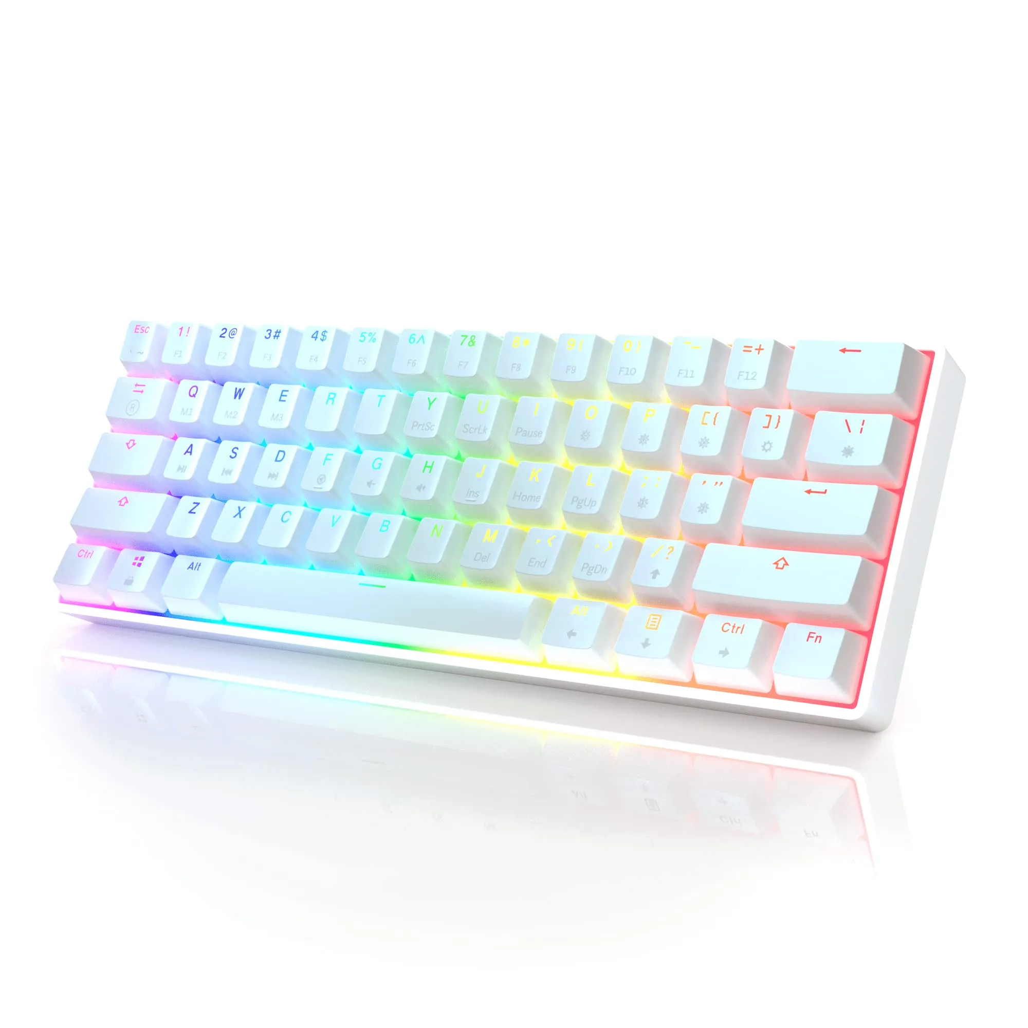 Gk61 Mechanical Gaming Keyboard - 61 Keys Multi Color Rgb Illuminated Led