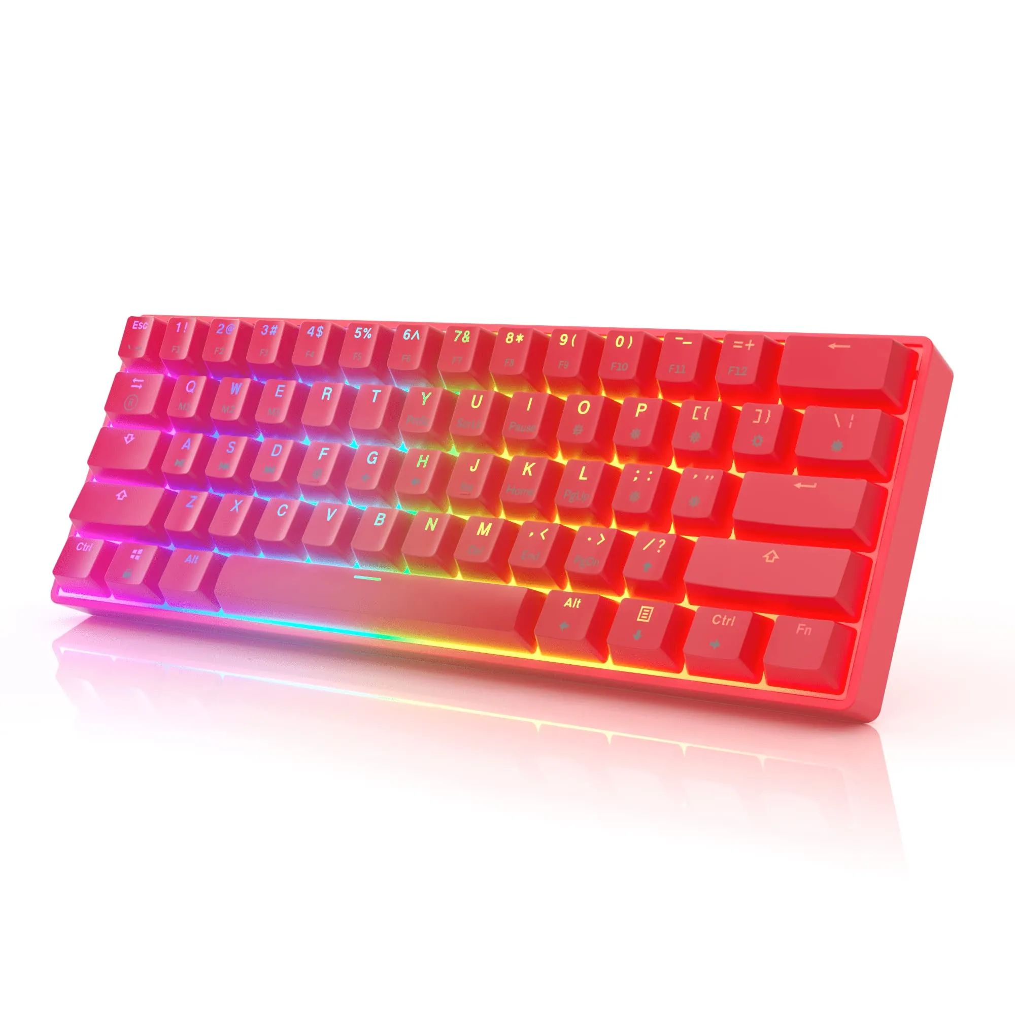 Gk61s Mechanical Gaming Keyboard - 61 Keys Multi Color Rgb Illuminated Led