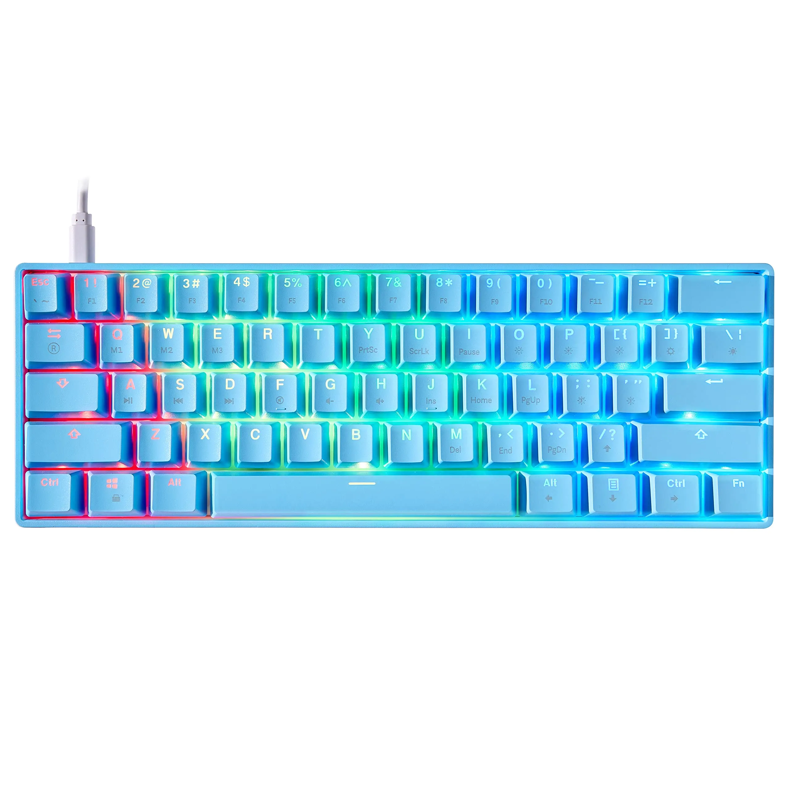 Gk61s Mechanical Gaming Keyboard - 61 Keys Multi Color Rgb Illuminated Led