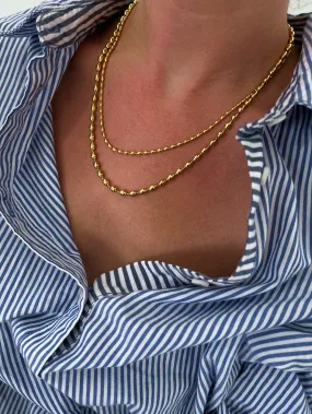 Gold Double Layer Beaded Necklace