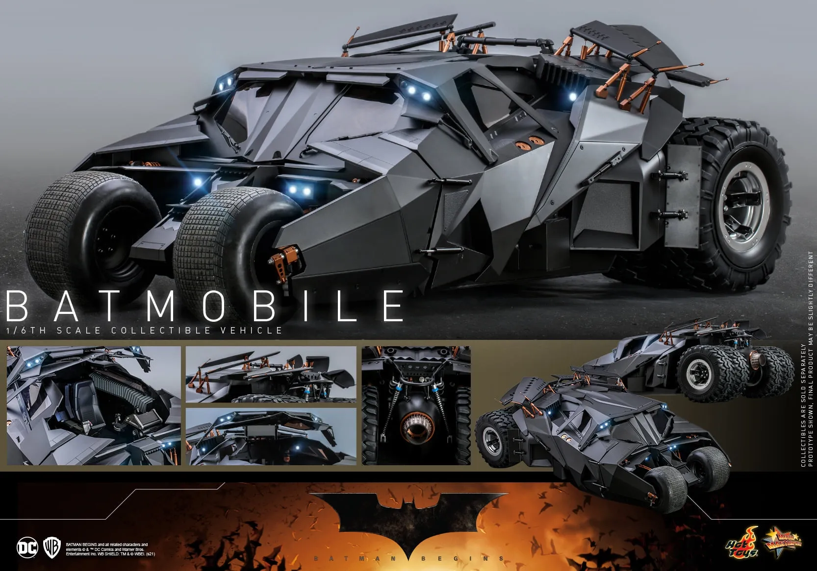 Hot Toys - MMS596 - Batman Begins - 1/6th scale Batmobile Collectible Vehicle