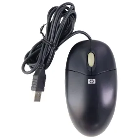 HP Original OEM Wired Optical Mouse for Windows PC - Black/Gray Wheel (M-BT96a)