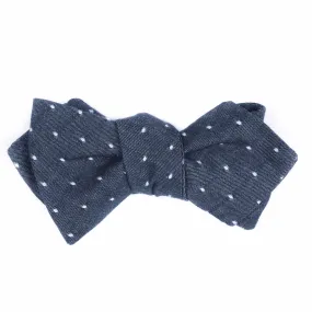 Indigo-To Chambray Dot Bow Tie