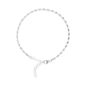 Italian Sterling Silver Confetti Adjustable Ankle Bracelet