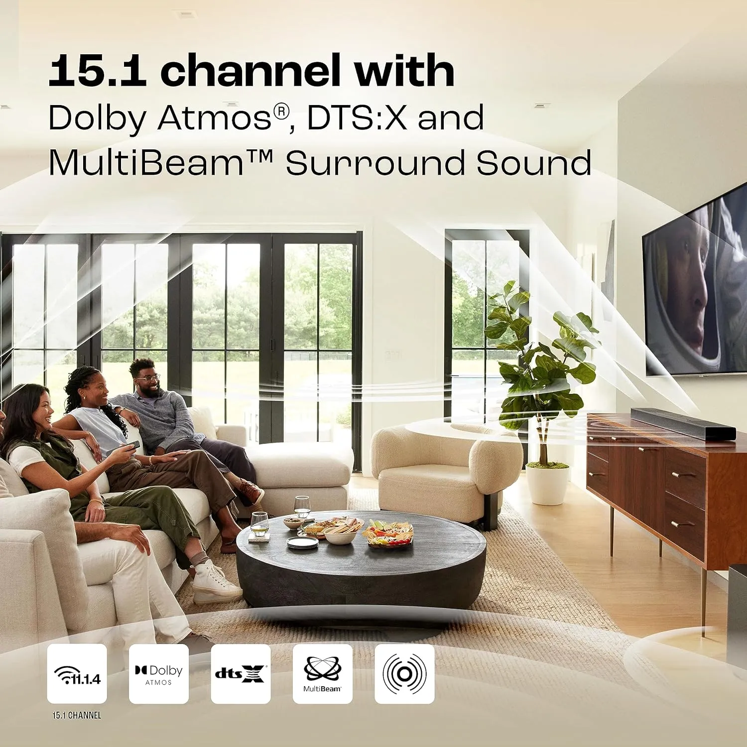 JBL Bar 1300, 11.1.4 Channel Truly Wireless Soundbar with True Dolby Atmos, DTS:X, and MultiBeam Surround Sound, 10" Down-Firing Wireless Subwoofer