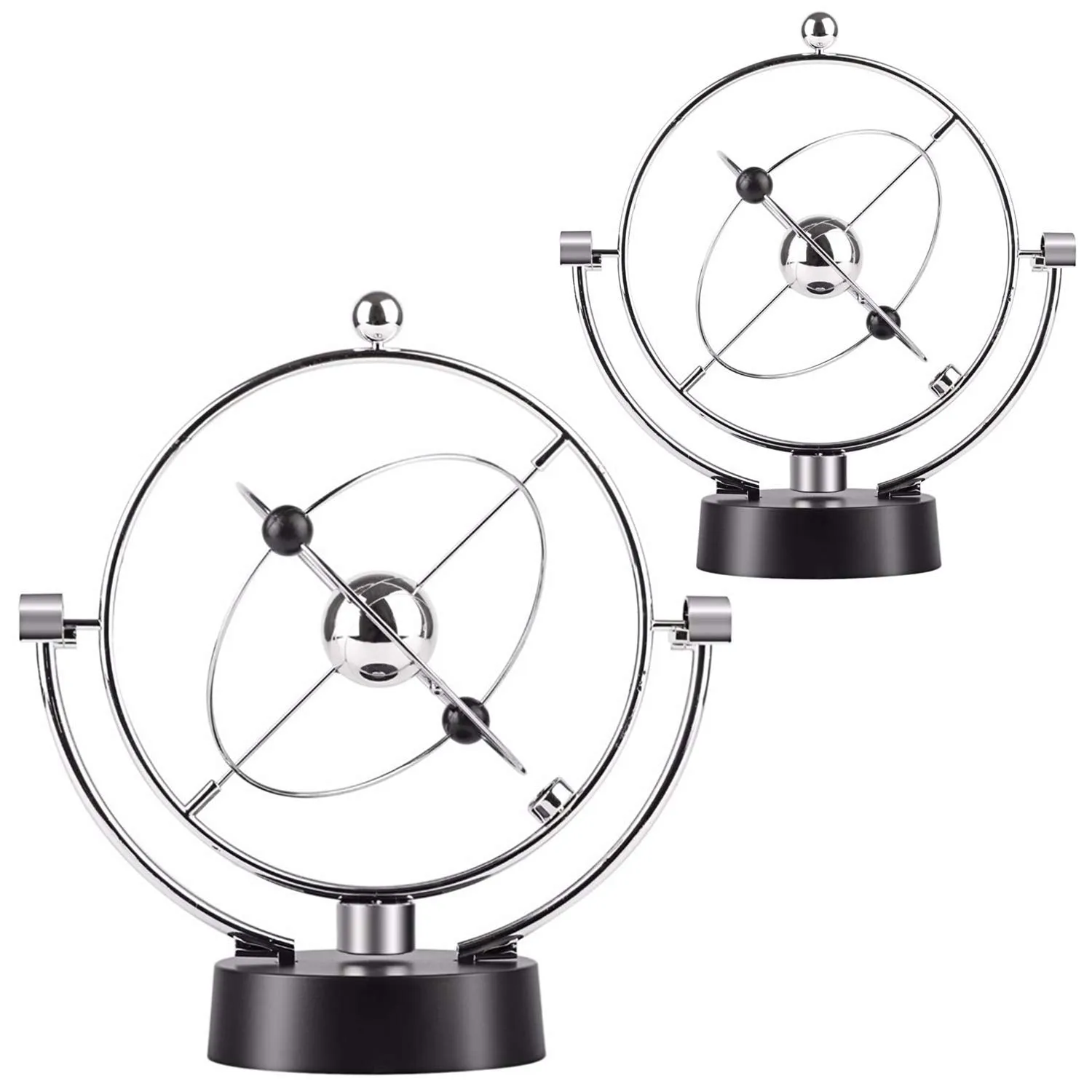 Kicko Kinetic Orbital Perpetual Motion Desk Toy - 2 Pack, 7 Inch - for Home, School