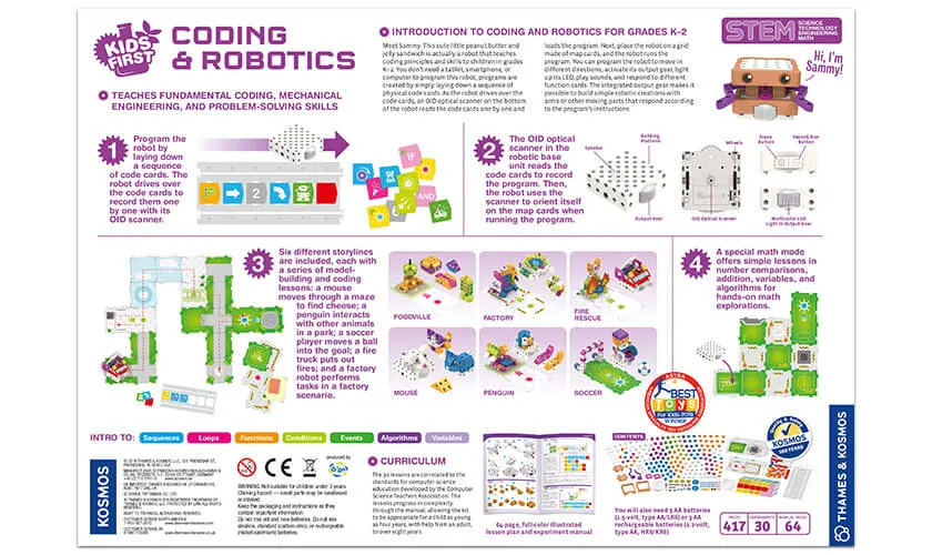 Kids First Coding & Robotics  Award Winning STEM Activity Set Age 4 - 8