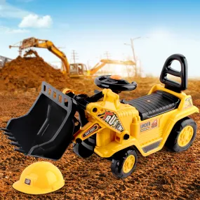 Kids Ride-On Excavator Bulldozer with Helmet - Keezi