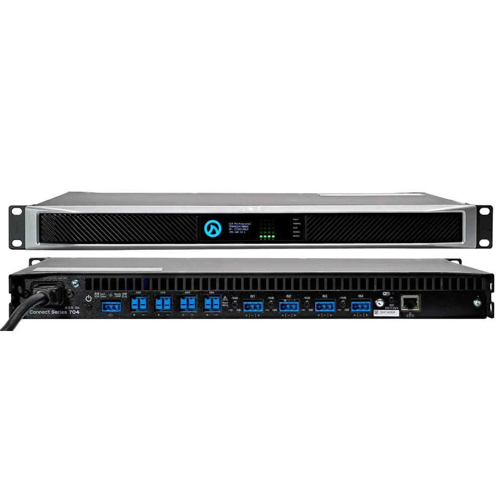 LEA Professional 354D Connect Series 350W 4-Channel Class D Amplifier with Dante Protocol, IoT Enabled Built-in WiFi Access Point and Ethernet Port, DSP Processor and 8-Band EQ Equalizer | CS354D