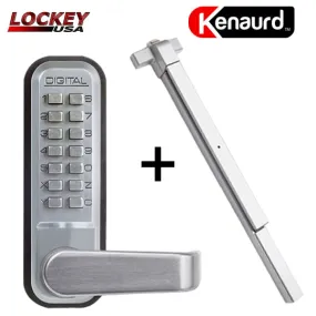 Lockey - 285-P - Keyless Panic Trim - Medium Duty Lever - w/ Passage & Heavy Duty Panic Bar - Bundle of 2