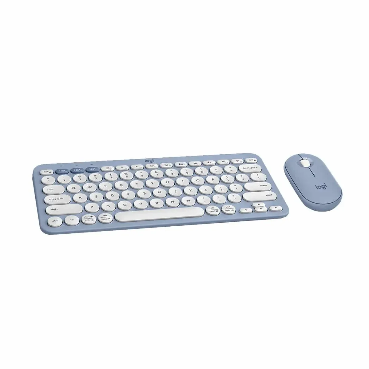 Logitech PEBBLE 2 COMBO Slim, multi-device Bluetooth® keyboard and mouse with customizable keys and button.