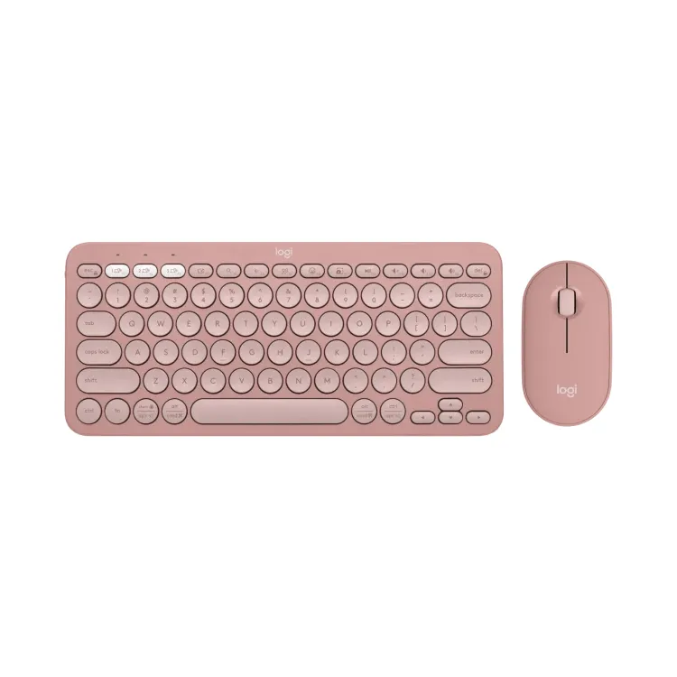 Logitech PEBBLE 2 COMBO Slim, multi-device Bluetooth® keyboard and mouse with customizable keys and button.