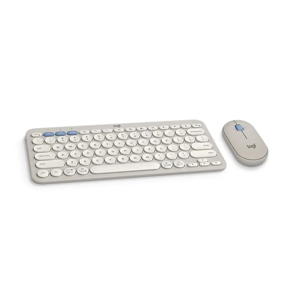 Logitech PEBBLE 2 COMBO Slim, multi-device Bluetooth® keyboard and mouse with customizable keys and button.