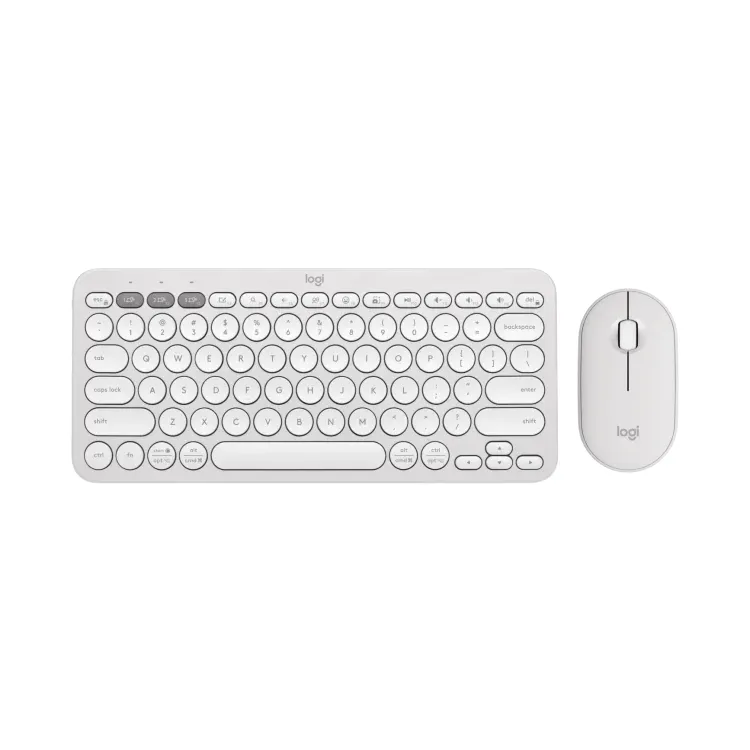 Logitech PEBBLE 2 COMBO Slim, multi-device Bluetooth® keyboard and mouse with customizable keys and button.