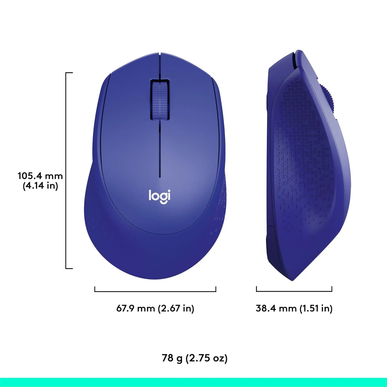 Logitech Silent Plus M331 Wireless Mouse 靜音無線滑鼠 - Blue 藍色 910-004948 原裝行貨