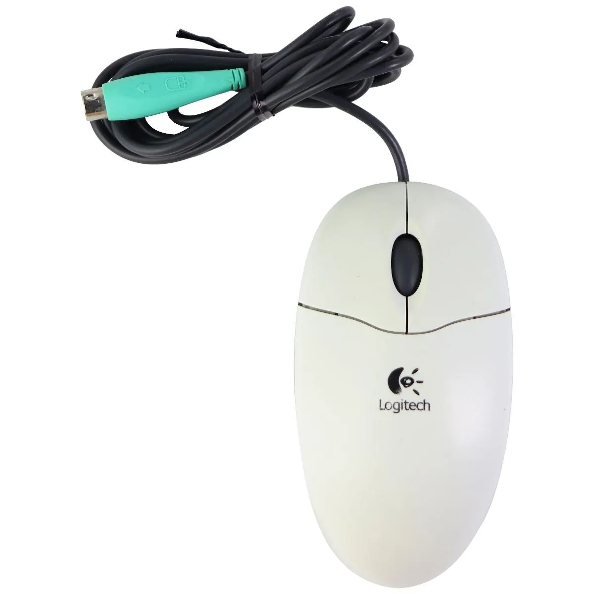 Logitech Wired Optical Mouse PS/2 for Windows PC & More - White/Black (M-SBF96)