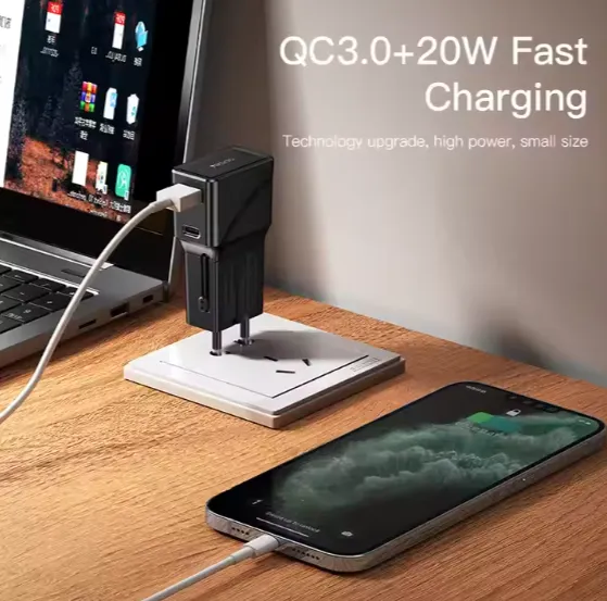 Multi Plug Outlet USB Travel Charger