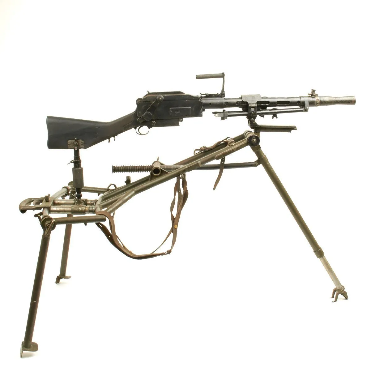 Original German WWII Danish 8mm Madsen Display Machine Gun with Tripod Mount