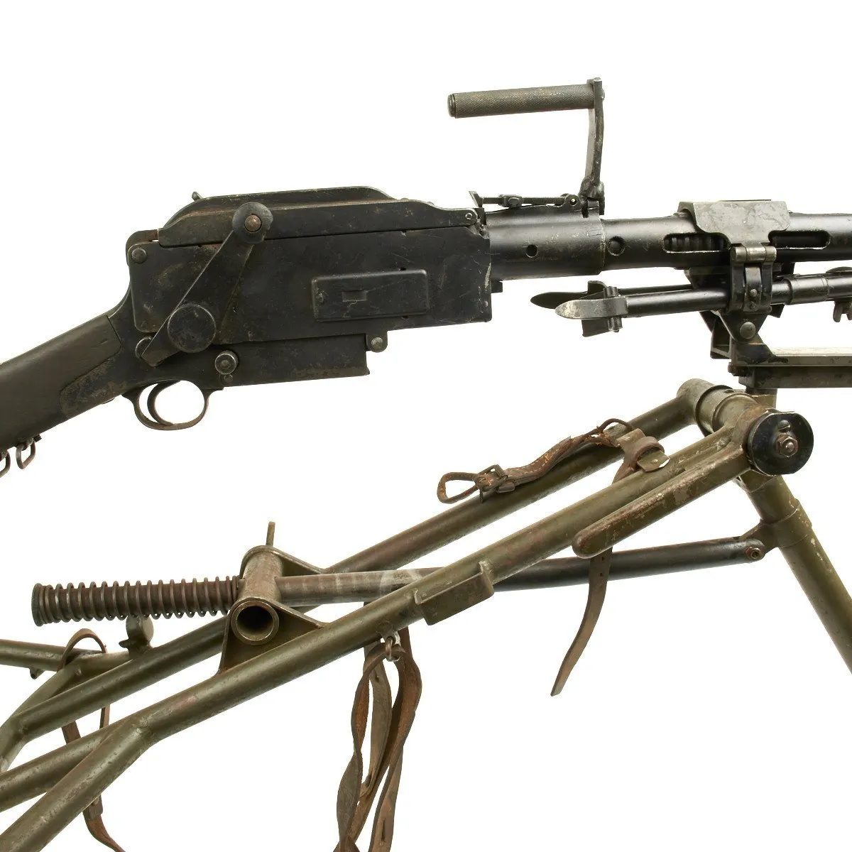 Original German WWII Danish 8mm Madsen Display Machine Gun with Tripod Mount