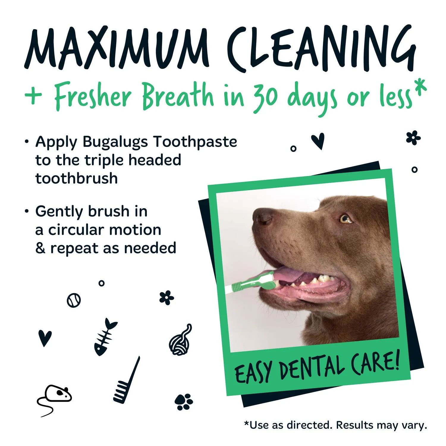 Pack of 2 Triple Headed Dental Care Toothbrushes for Dogs & Cats