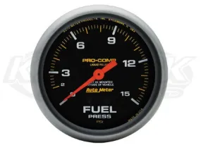 Pro-Comp 2-5/8" Liquid Filled Full Sweep Mechanical Gauges Fuel Pressure 0-100 PSI